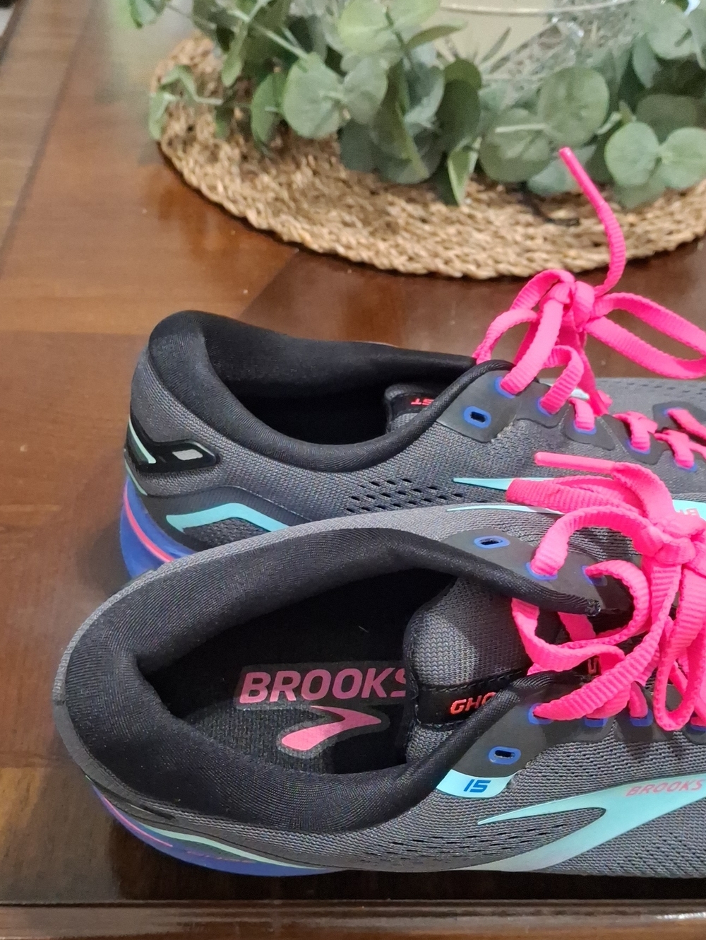 Brooks Women's Black/ Blue /Aruba Ghost 15 Lace Up Running Shoes Sz. 11 Light - Picture 4 of 7